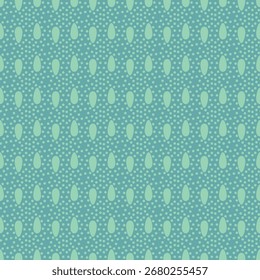 Fondo azul turquesa sin fisuras con lágrimas y puntos de color verde menta claro, patrón geométrico abstracto ideal para tela, Fondo de pantalla o envoltura