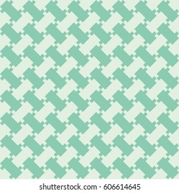 Seamless turquoise diagonal geo op art tribal pixel interlocking pattern vector