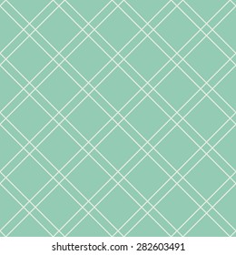 Seamless turquoise diagonal squares outline pattern vector