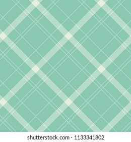 Seamless turquoise diagonal textile plaid checked pattern vector