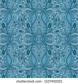 Seamless turquoise dotty pattern . Traditional bright ethnic ornament,. Vector print. Use for wallpaper, pattern fills,textile design.