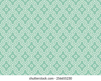 Seamless turquoise enhanced moroccan pattern vector