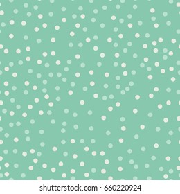 Seamless turquoise irregular polka dots pattern vector