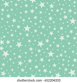 Seamless turquoise irregular stars pattern vector
