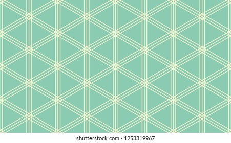 Seamless turquoise isometric abstract hexagonal striped geo pattern vector