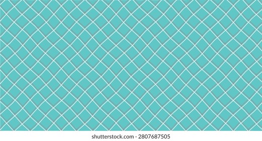 Seamless Turquoise Lattice Pattern Background With Geometric Diamond Mesh Texture