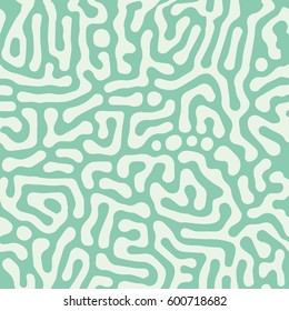 Seamless turquoise op art abstract rounded blobs pattern vector