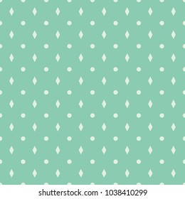 Seamless turquoise rounds and diamonds textile pattern vector