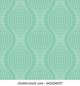 Seamless turquoise vintage dotted ogee pattern vector