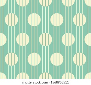 Seamless turquoise vintage polka dot pattern with stripes vector