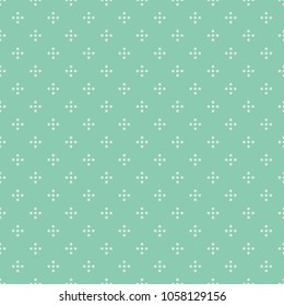 Seamless turquoise vintage simple dot cross abstract textile pattern vector