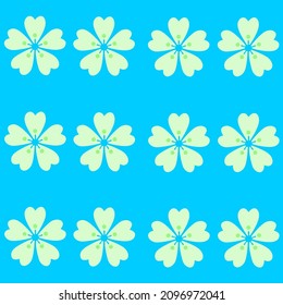 Seamless turquoise and white vintage Japanese textile kimono cherry blossoms stencil pattern vector