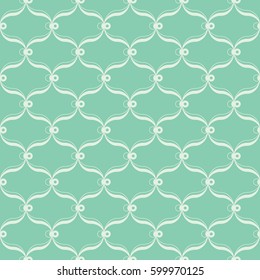 Seamless turquoise zentangle Moroccan pattern vector