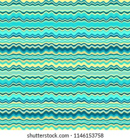 Seamless turquoise-green vector marine wave pattern