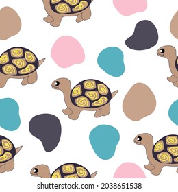 seamless turtle pattern with an abstract figure.animal pattern on white background.