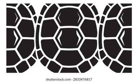 seamless turtle shell pattern vector design with geometric black and white reptile carapace texture for creative graphic backgrounds and print projects