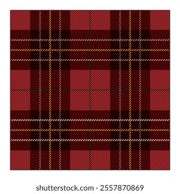 Seamless twill, tartan check pattern, checkered pattern illustration background Red graphic material Swatch registration possible