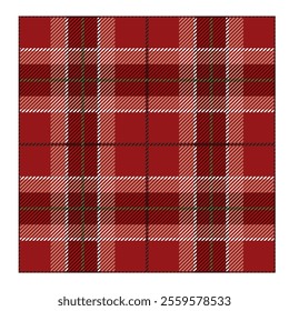 Seamless twill, tartan check pattern, checkered pattern illustration background Red graphic material Swatch registration possible