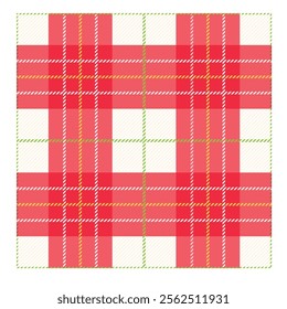 Seamless twill, tartan check pattern, checkered pattern illustration background Red graphic material Swatch registration possible