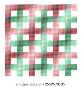 Seamless twill tricolor checkered pattern illustration background graphic material swatch registration possible.
