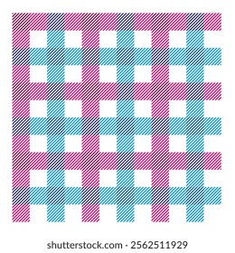 Seamless twill tricolor checkered pattern illustration background graphic material swatch registration possible.
