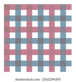 Seamless twill tricolor checkered pattern illustration background graphic material swatch registration possible.
