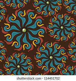 Seamless twist flower : vector pattern