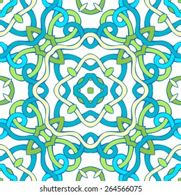 Seamless twisted geometric pattern. Light symmetrical vector background for your design. 