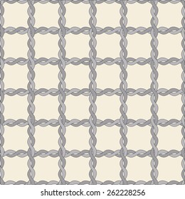 Seamless twisted rope pattern, elegant and stylish in warm beige and gray