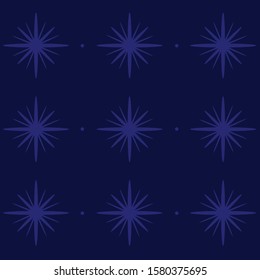 	
Seamless two color midnight blue star flat pattern on midnight blue background. Vector.