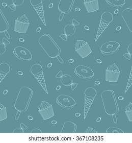 seamless two colors pattern of sweets