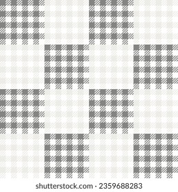 Seamless two tone grey plaid flannel fabric pattern background textile design for wallpaper, texture, printing, clothing. Vector.