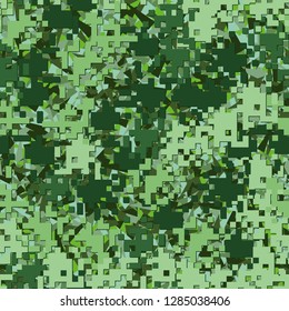 Seamless two-layer camouflage. The front layer is pixel, 
the back layer consists of acute-angled triangles. Just for editing.