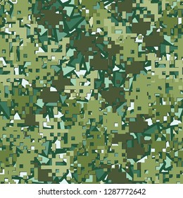 Seamless two-layer camouflage. The front layer is pixel.
Background consisting of triangles. Easy to edit.