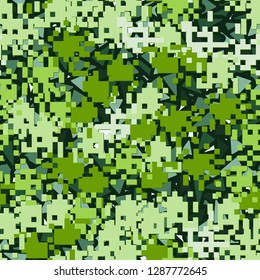 Seamless two-layer camouflage. The front layer is pixel.
Background consisting of triangles. Easy to edit.