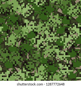 Seamless two-layer camouflage. The front layer is pixel.
Background consisting of triangles. Easy to edit.