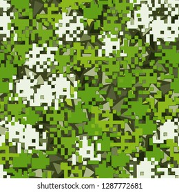 Seamless two-layer camouflage. The front layer is pixel.
Background consisting of triangles. Easy to edit.