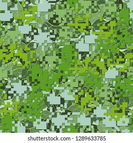 Seamless two-layer camouflage. The front layer is pixel.
The background consists of leaves. Easy to edit.