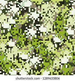 Seamless two-layer camouflage. The front layer is pixel.
The background consists of leaves. Easy to edit.