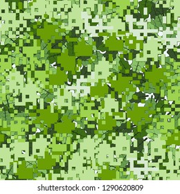 Seamless two-layer camouflage. The front layer is pixel.
The background consists of oak leaves. Easy to edit.