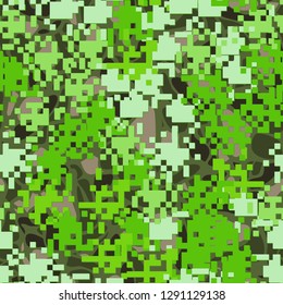 Seamless two-layer camouflage. The front layer is pixel.
The background consists of various smooth shapes. Easy to edit.