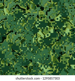 Seamless two-layer camouflage. The front layer is pixel.
Background consisting of broken abstract shapes. Easy to edit.