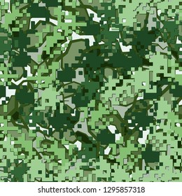 Seamless two-layer camouflage. The front layer is pixel.
Background consisting of broken abstract shapes. Easy to edit.