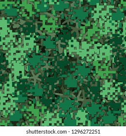 Seamless two-layer camouflage. The front layer is pixel.
The background consists of five-pointed figures. Easy to edit.