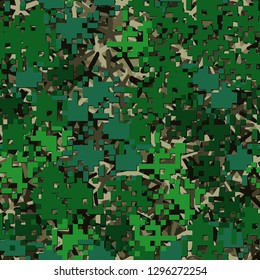 Seamless two-layer camouflage. The front layer is pixel.
The background consists of five-pointed figures. Easy to edit.