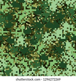 Seamless two-layer camouflage. The front layer is pixel.
The background consists of five-pointed figures. Easy to edit.