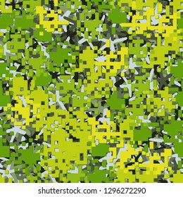 Seamless two-layer camouflage. The front layer is pixel.
The background consists of five-pointed figures. Easy to edit.