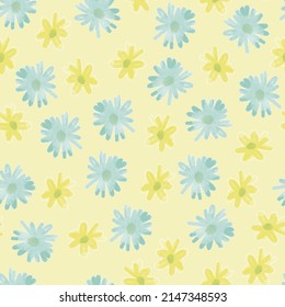 seamless twotone daisy blossom pattern background, greeting card or fabric