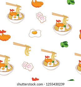 Seamless udon noodles. (Japanese pattern)