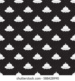 Seamless Ufo Pattern Background. Vector Illustration